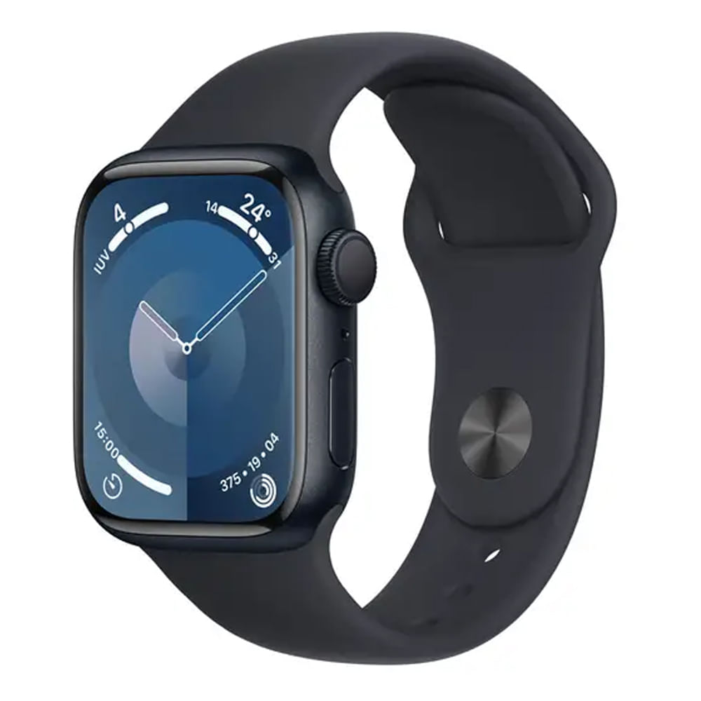 Imagen 1 del producto Reacondicionado: Apple Watch Series 9 41mm, GPS, certificación IP6X, batería hasta 18 horas, Talla S/M, memoria 64GB, sport band negro