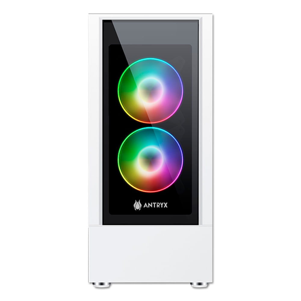 Imagen 2 del producto Gabinete Antryx RX-460 white, incluye 2 ventiladores ARGB, panel lateral de vidrio templado, sin fuente (reempacado)