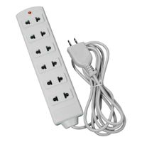 Extensión Opalux OP-730-3M 6 tomas vulcanizado con cable de 3 metros, alta resistencia, uso doméstico u oficina, gris