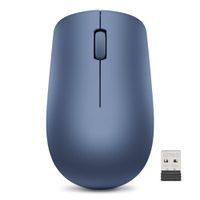 Mouse inalámbrico Lenovo 530 óptico, 1200 DPI, 3 botones, compacto y liviano, receptor USB 2.0, ideal para oficina, azul