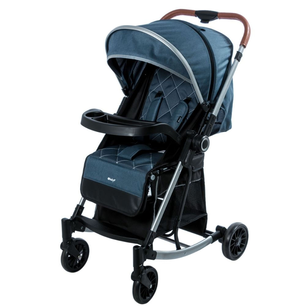 Coche mecedora Bouncy Ebaby, lujo, 0-3 años, plegable, azul