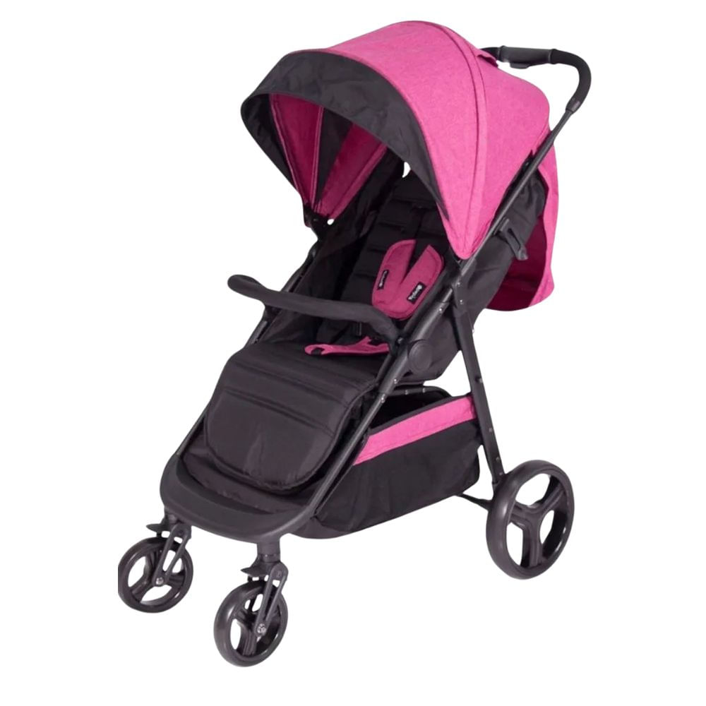 Coche paseo Urban Travel System, porta bebé, plegable, capota completa, ruedas 360°, rosado