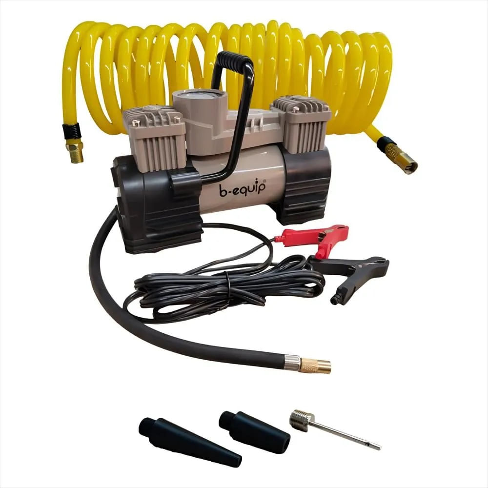 Imagen 2 del producto Compresor de aire B-equip para neumáticos portátil 12V BEQ-200CP, gris