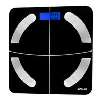 Balanza Inteligente Opalux OP-F60BK máx. 180kg, Bluetooth, pantalla LED, vidrio templado, encendido automático, negro