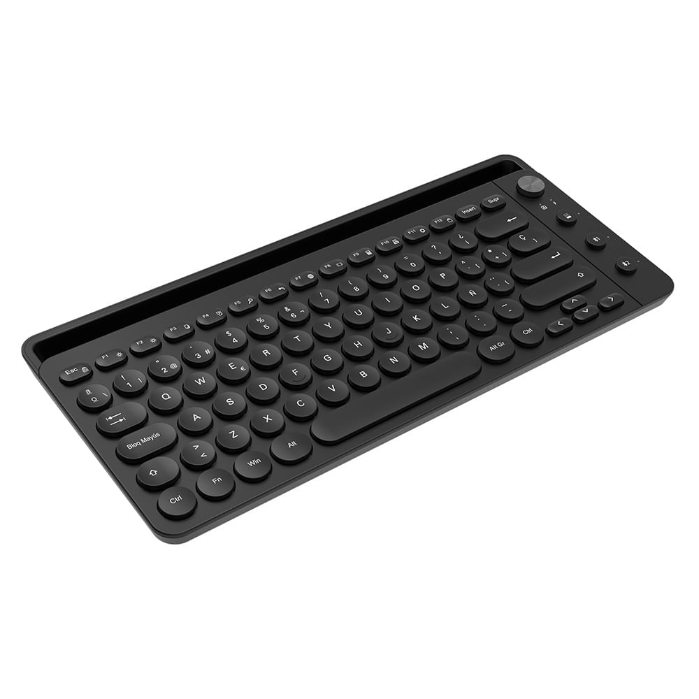 Imagen 2 del producto Teclado inalámbrico Teros 2.4 Ghz, BT 3.0 + BT 5.2, recargable, 80 teclas, teclas circulares (reempacado)