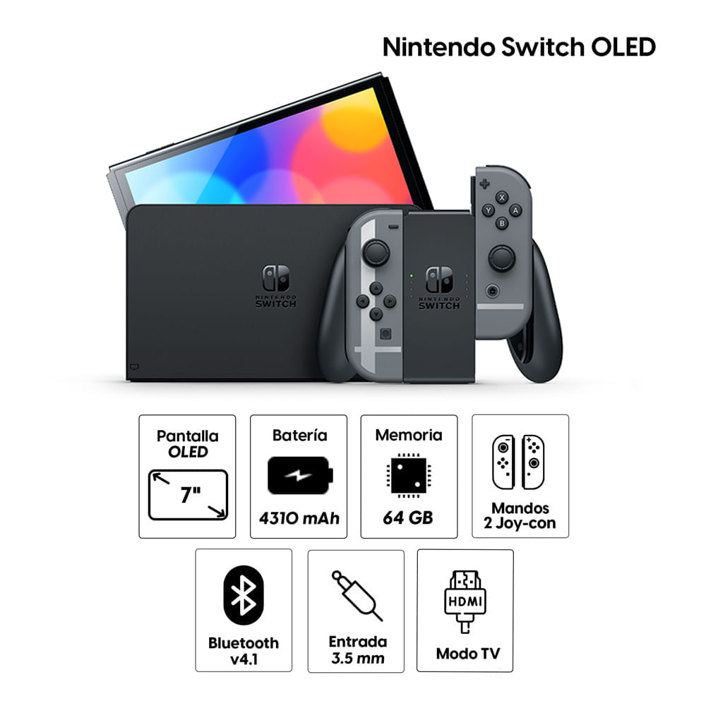 Imagen 2 del producto Reacondicionado: Consola Nintendo Switch Oled Bundle con juego Super Smash Bros