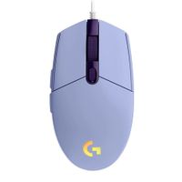 Reacondicionado: Mouse gamer alámbrico Logitech G203 Lightsync, conexión usb, 8000 dpi, 6 botones, luces RGB, lila