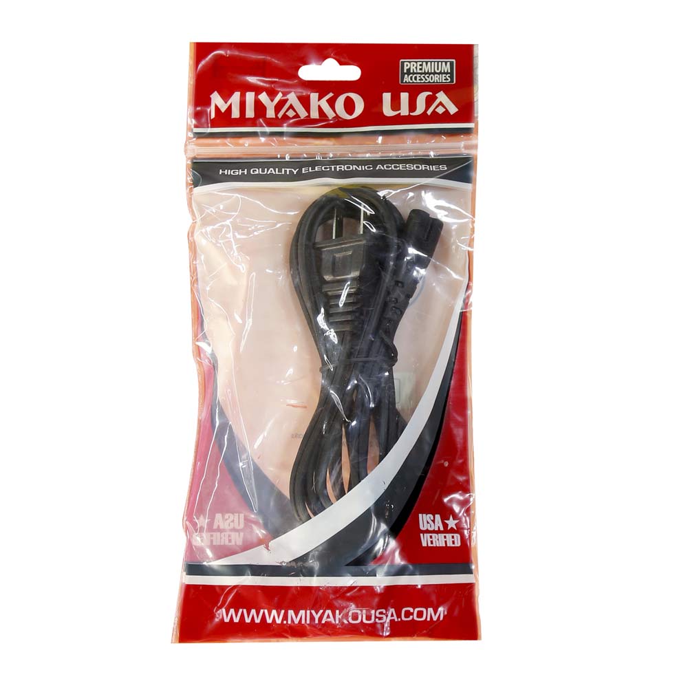 Imagen 2 del producto Cable de poder Miyako AC-006HQ conector tipo 8, 1.8 m (reempacado)