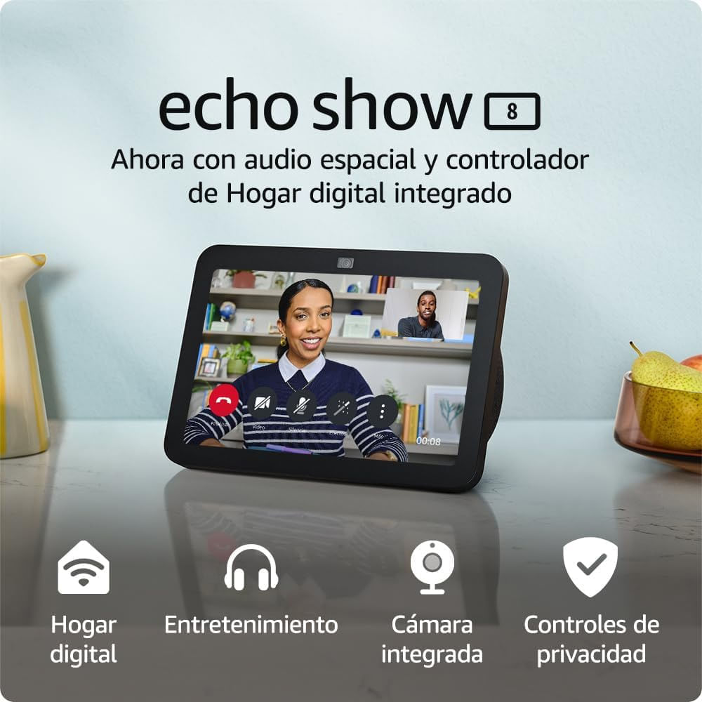 Imagen 2 del producto Altavoz inteligente Amazon Echo Show 8 (3ra Gen) Alexa español e inglés, blanco (reempacado)