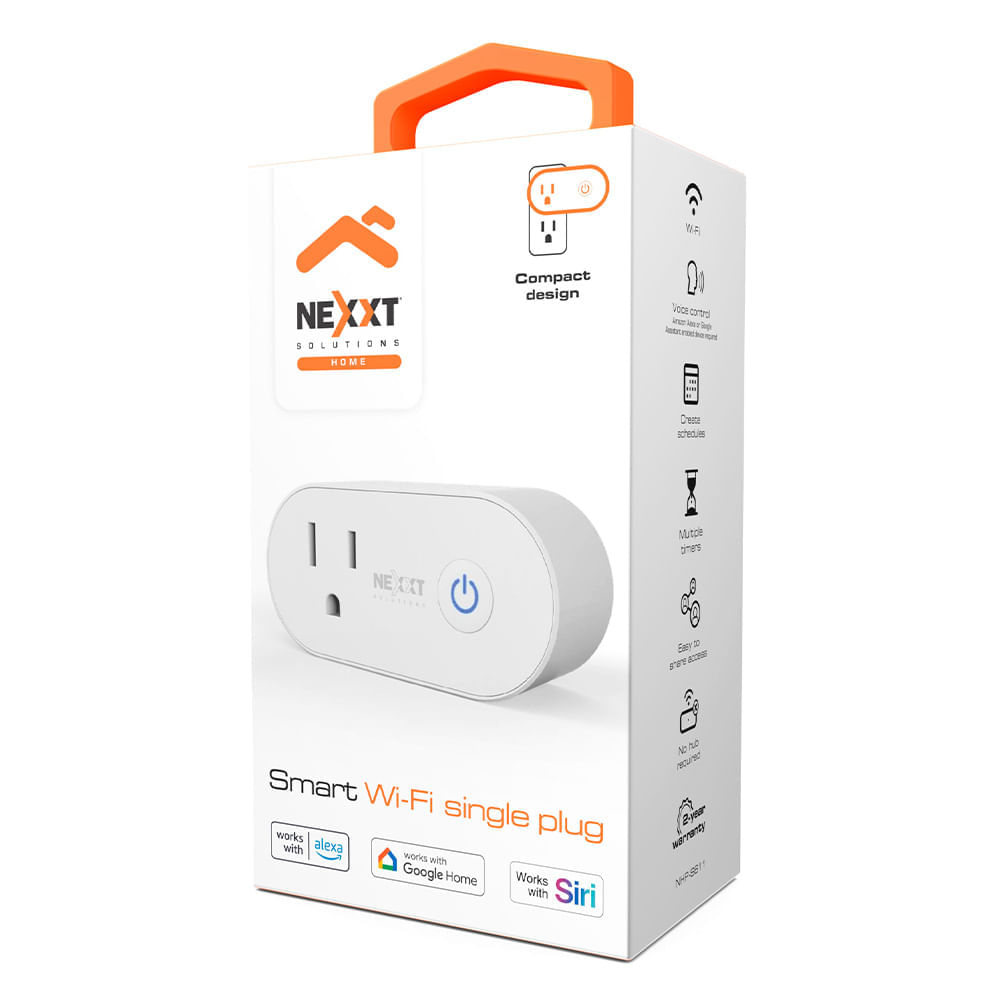 Imagen 2 del producto Reacondicionado: Enchufe inteligente Wi-Fi Nexxt NHP-S611 1 tomacorriente, diseño compacto, control de voz