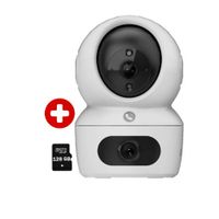 Cámara de seguridad, Ezviz H7C Binocular, 4MP+4MP, visión 360°, micrófono, altavoz, Wi-Fi, SD 128GB