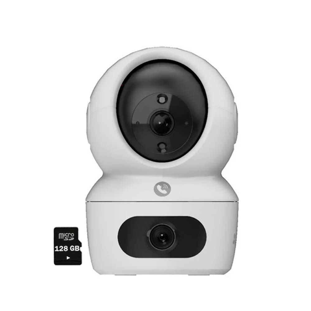 Imagen 2 del producto Cámara de seguridad, Ezviz H7C Binocular, 4MP+4MP, visión 360°, micrófono, altavoz, Wi-Fi, SD 128GB