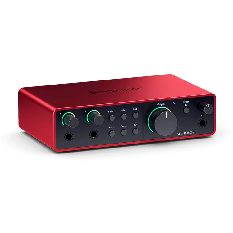Interfaz de audio, Focusrite Scarlett 2i2 4th Gen, 2 entradas, 2 salidas, 24-bit/192kHz, Auto Gain, USB-C