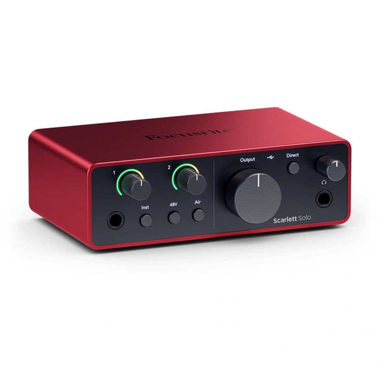 Interfaz de audio Focusrite, Scarlett Solo 4th Gen, USB-C, 24 bits, 1 entrada