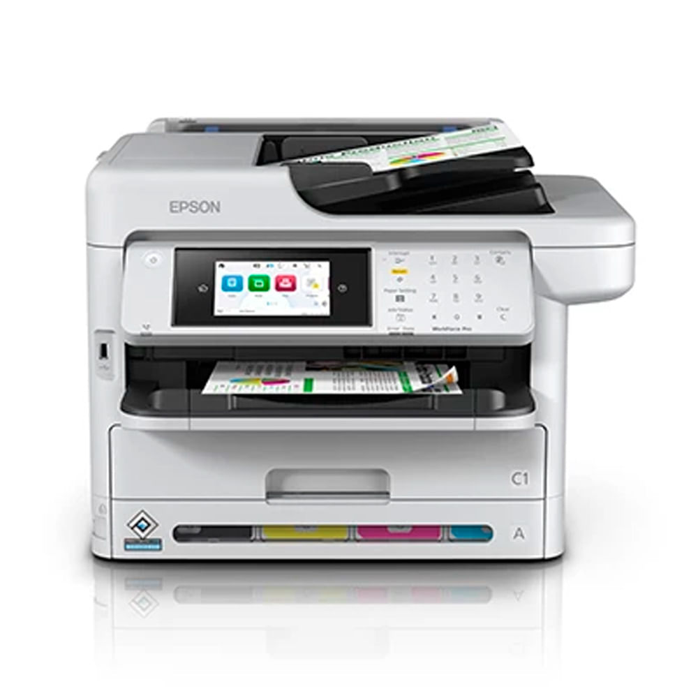Impresora multifuncional Epson WorkForce Pro WF-C5891, Wi-Fi, escáner, copiadora y fax, alto rendimiento, gris