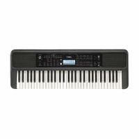 Teclado Yamaha PSR-E383 digital portátil, 61 teclas, pantalla LCD, 650 voces, 260 estilos, EQ y efectos, negro
