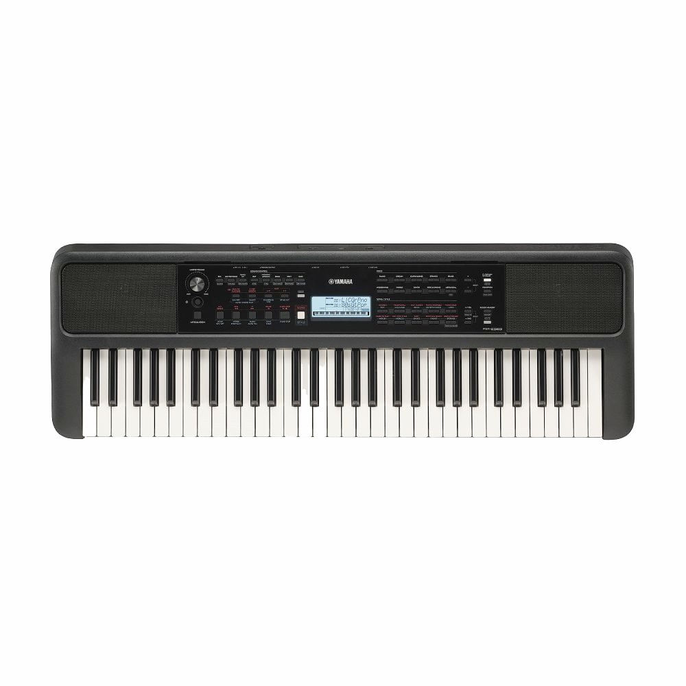Teclado Yamaha PSR-E383 digital portátil, 61 teclas, pantalla LCD, 650 voces, 260 estilos, EQ y efectos, negro