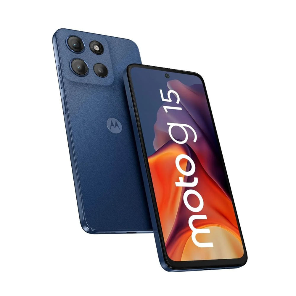 Celular Motorola G15 4G, 512GB, 4GB RAM, cámara trasera 50MP y frontal 8MP, 6.72", azul