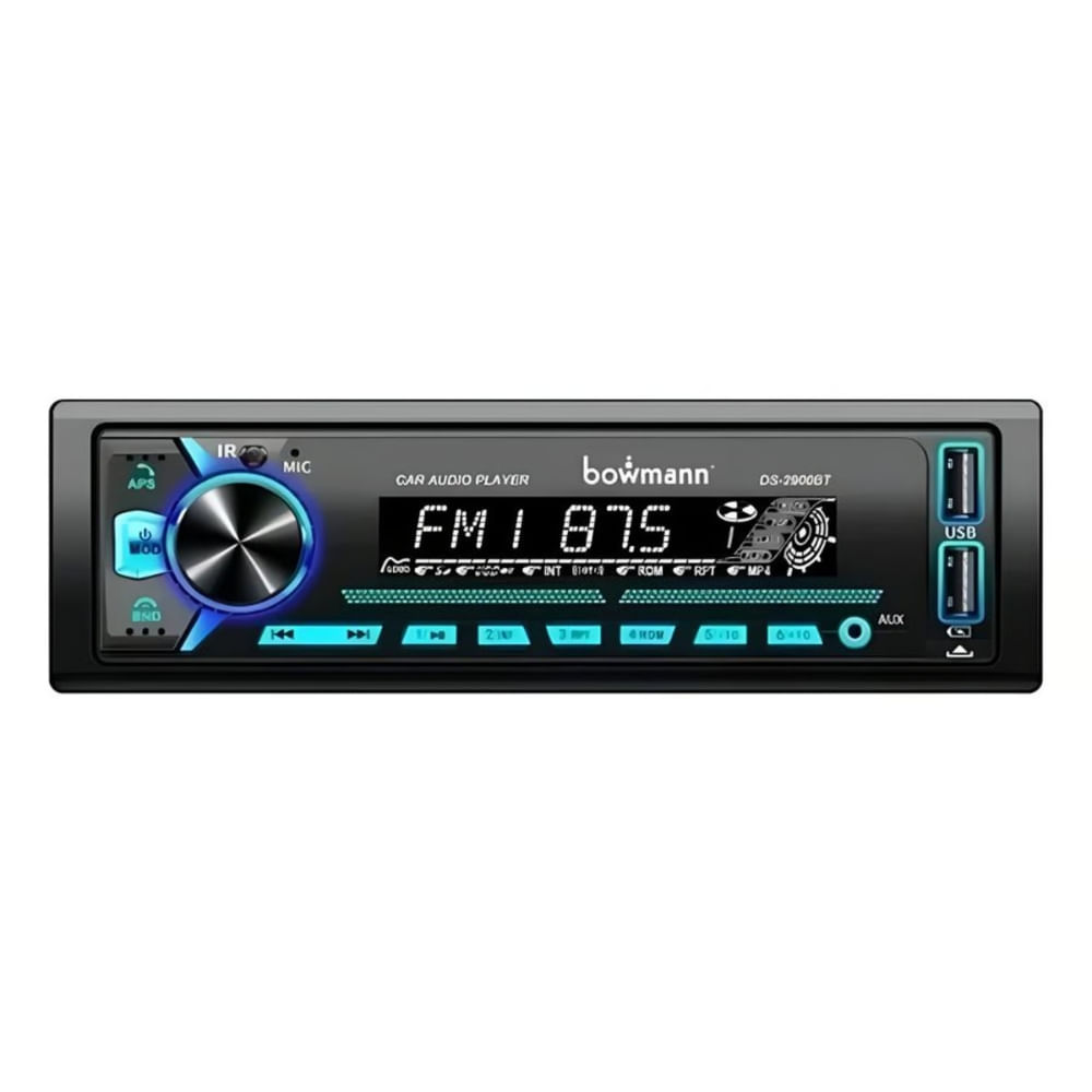 Autoradio Bowmann DS-2900BT 1 Din, Bluetooth, USBx2, AUX, panel desmontable, FM/AM, MP3/WMA, 50Wx4, control remoto