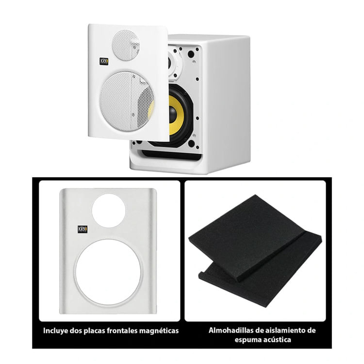 Imagen 2 del producto Monitor estudio KRK Rokit 5 G5 White, 5”, 3 modos DSP, 2 unidades, 104dB SPL