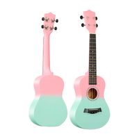 Ukelele concierto, 23"", madera tilo, acabado mate, funda, accesorios, verde