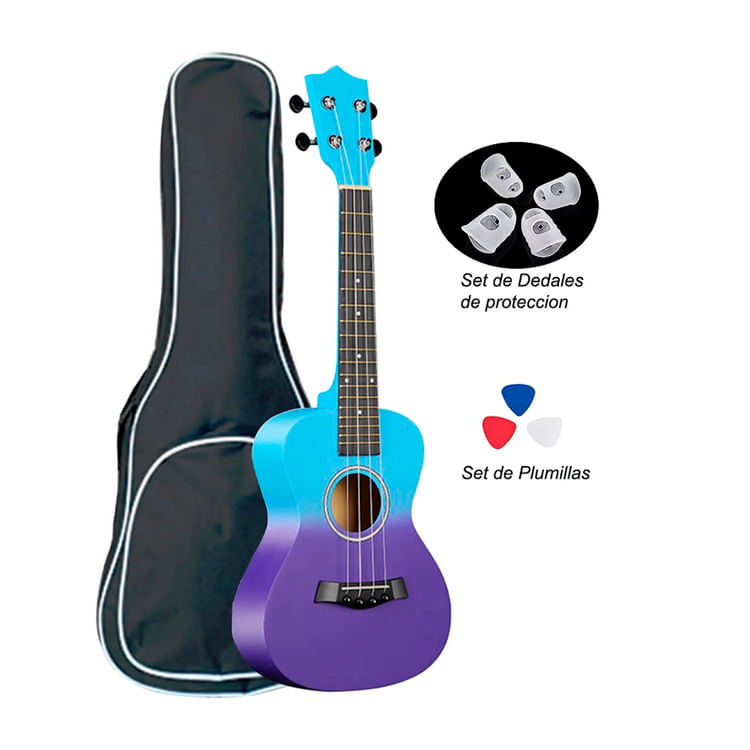 Imagen 2 del producto Ukelele concierto 23"", cuerpo tilo, mástil okoume, acabado mate, azul