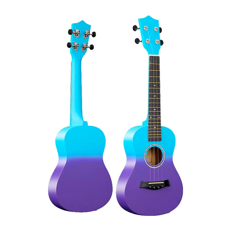 Ukelele concierto 23", cuerpo tilo, mástil okoume, acabado mate, azul