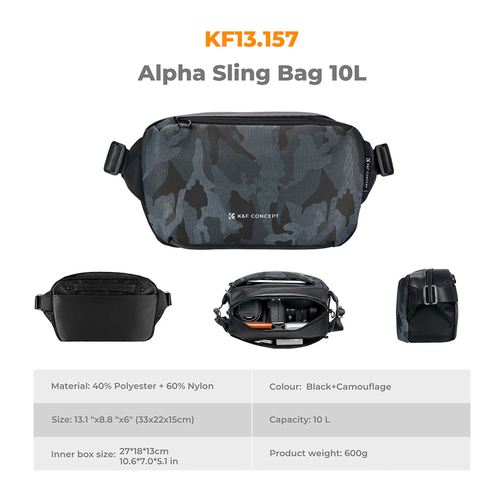 Imagen 2 del producto Estuche cámara K&F Concept KF13.157v4, 10 litros, impermeable, multifunción