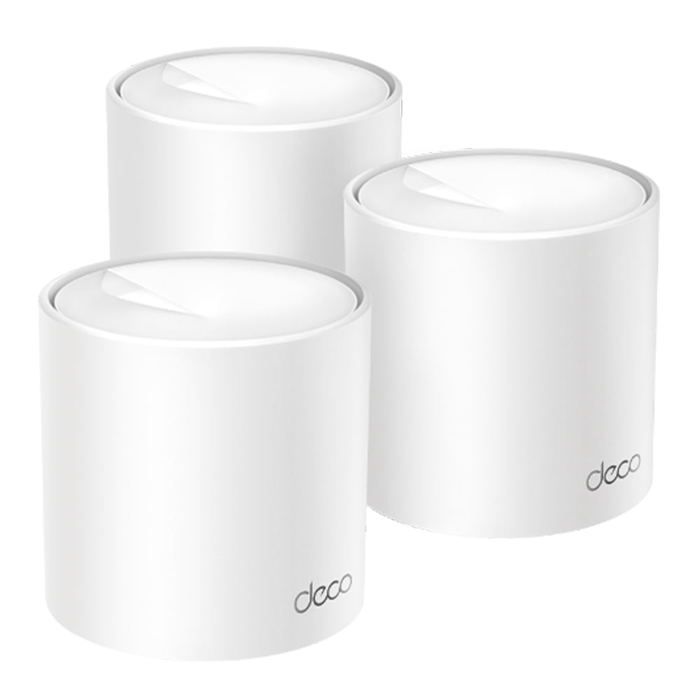 Sistema Wi-Fi 6 Mesh TP-Link Deco X10 (3-pack), AX1500 Mbps, doble banda 2.4/5 GHz, 2 puertos gigabit por unidad