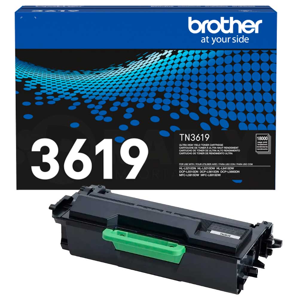 Tóner Brother TN-3619 original, 18000 páginas, alta capacidad, compatible multifunción, negro