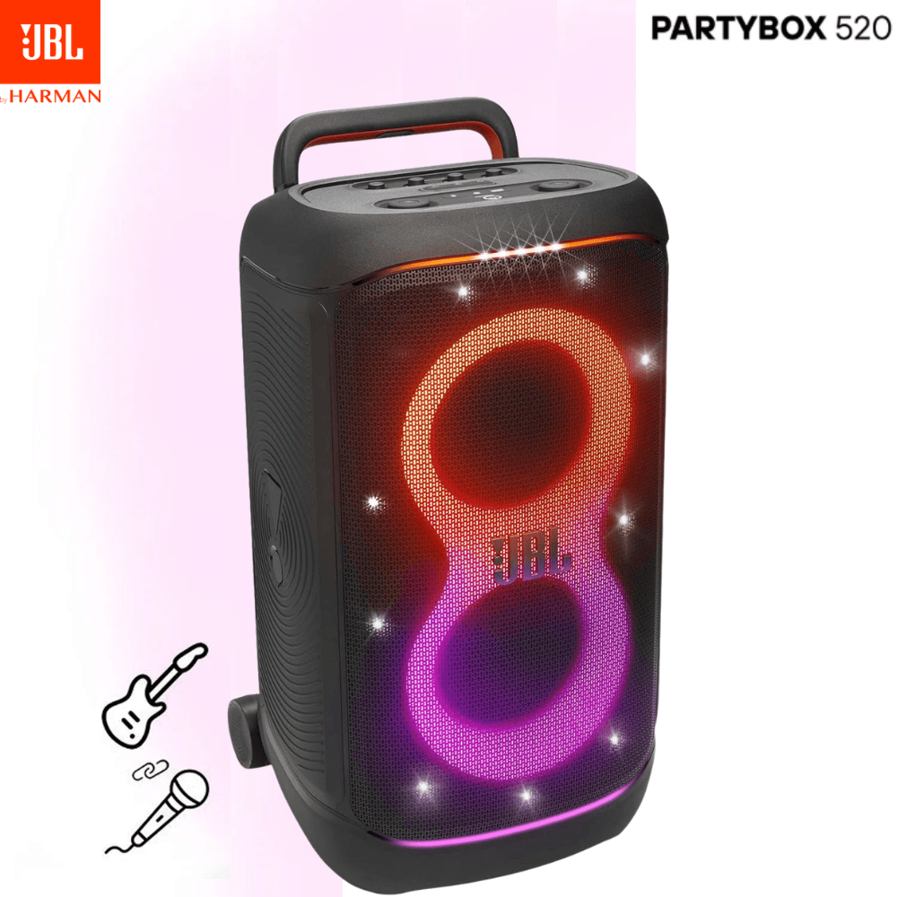 Imagen 2 del producto Parlante bluetooth JBL, PartyBox 520, 400W, AI Sound Boost, IPX4, luces LED, batería 15h