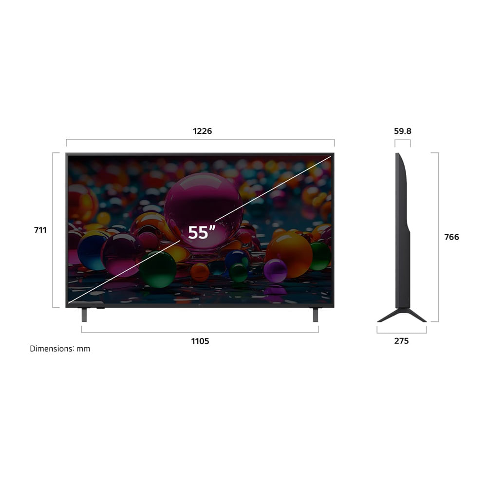 Imagen 2 del producto Smart TV LG 4K 55"" UHD, ThinQ AI, sistema WebOS integrado, 55UA7300PSB