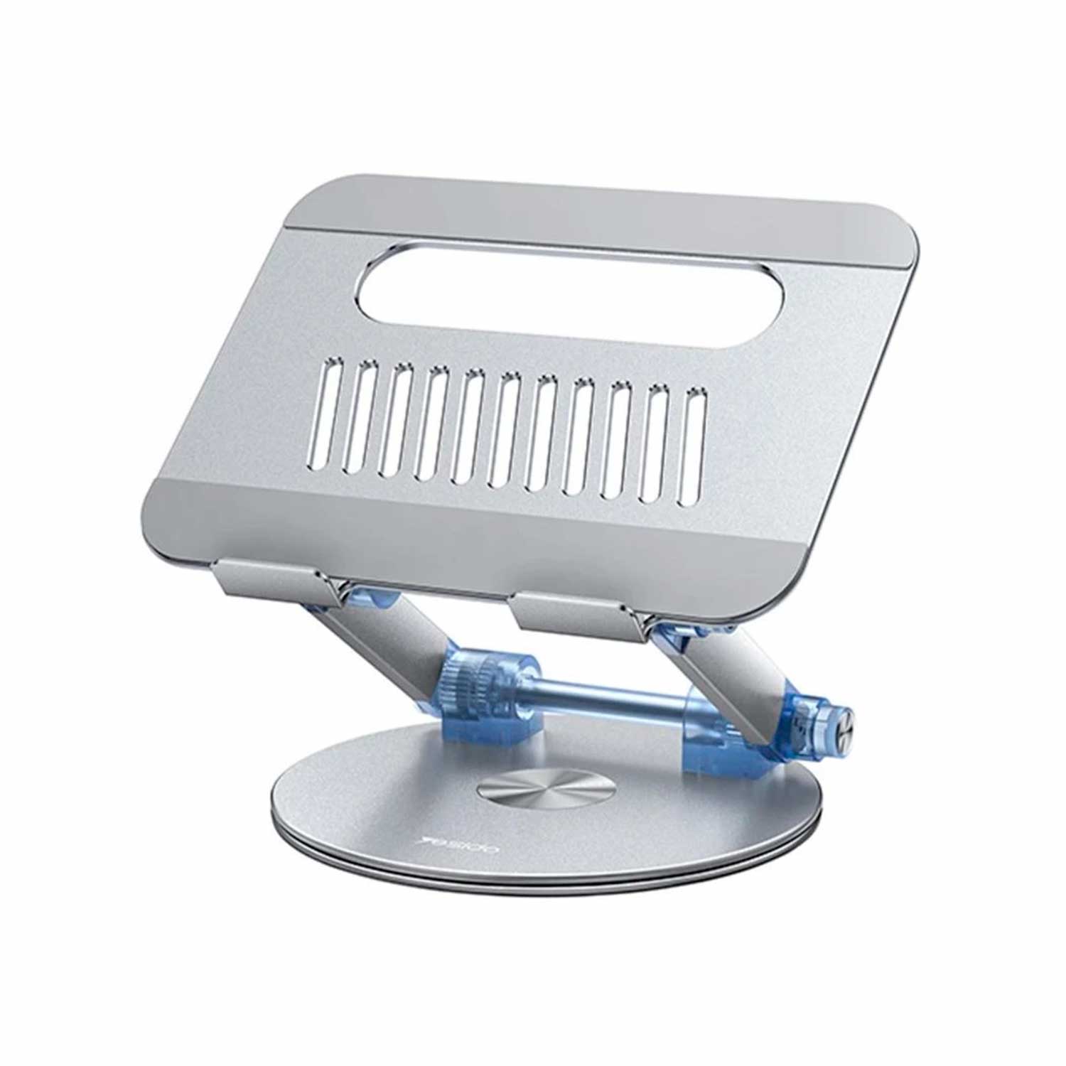 Imagen 1 del producto Soporte laptop Yesido LP06, plegable, giratorio 360°, aluminio, altura ajustable, antideslizante