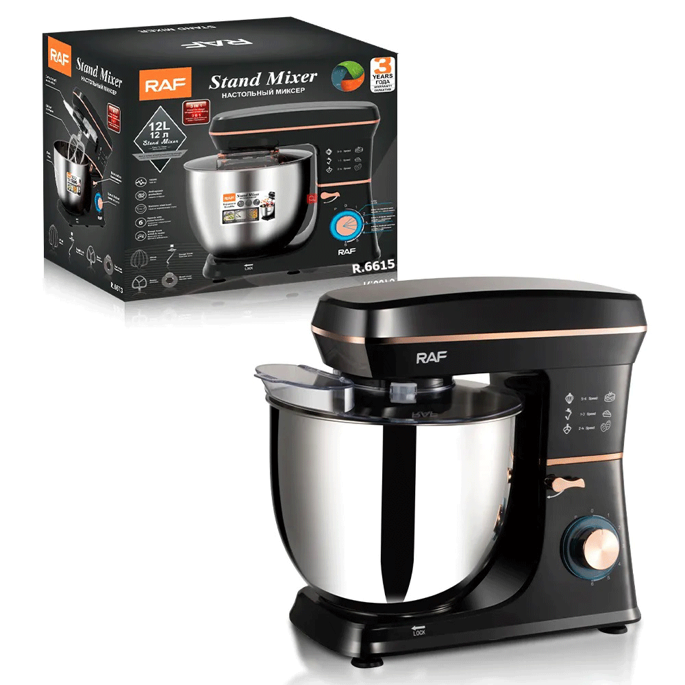 Imagen 2 del producto Batidora de pedestal 12 litros, 2000W de potencia, bol acero inoxidable, 6 velocidades, 3 accesorios