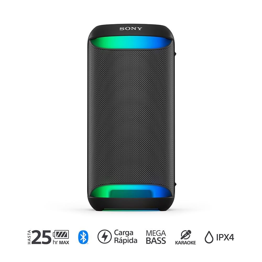 Imagen 2 del producto Parlante de torre bluetooth Sony  SRS-XV500 Mega Bass, resistente al agua IPX4, hasta 25 de reproducción, iluminación ambiental, negro