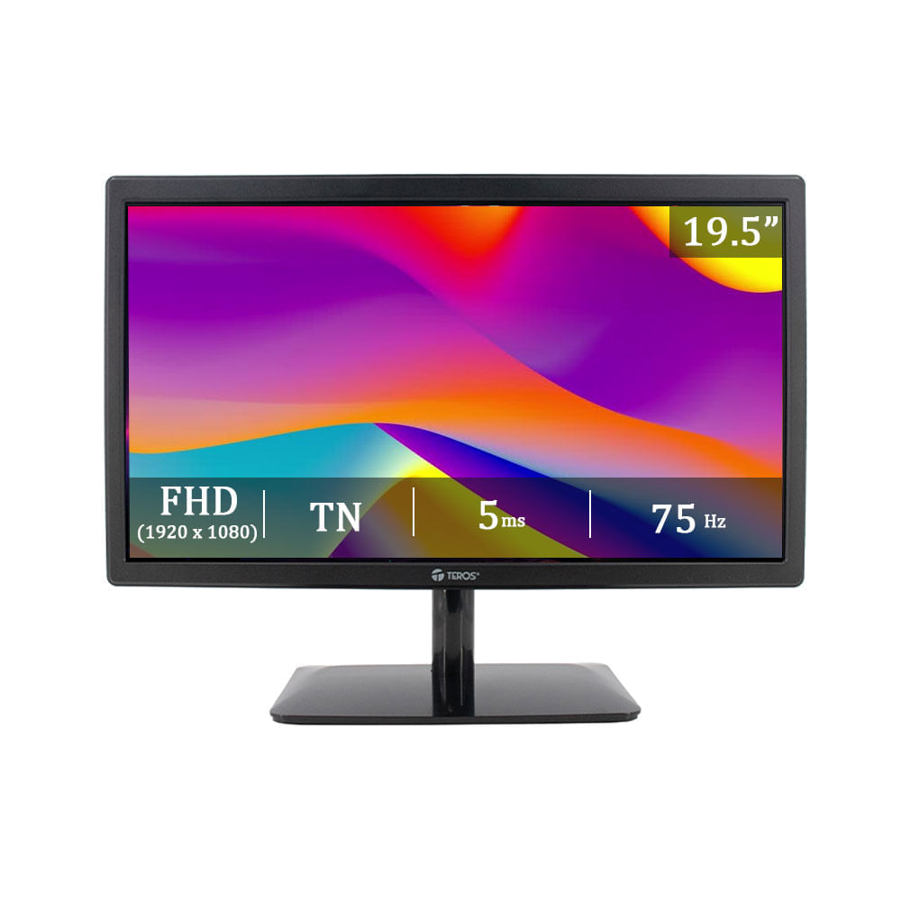 Imagen 1 del producto Monitor Teros TE-1915S, 19.5"" HDMI/VGA TN, 75Hz, 5 ms, negro