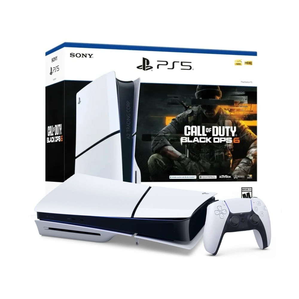 Consola PlayStation 5 Slim con lectora, Call of Duty Black Ops 6, 4K, 120Hz, HDR, Tempest 3D AudioTech, ray tracing, HDMI 2.1