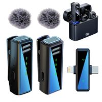 Micrófono inalámbrico profesional J88 Dual, con estuche y receptor 2en1 Tipo C + Lightning