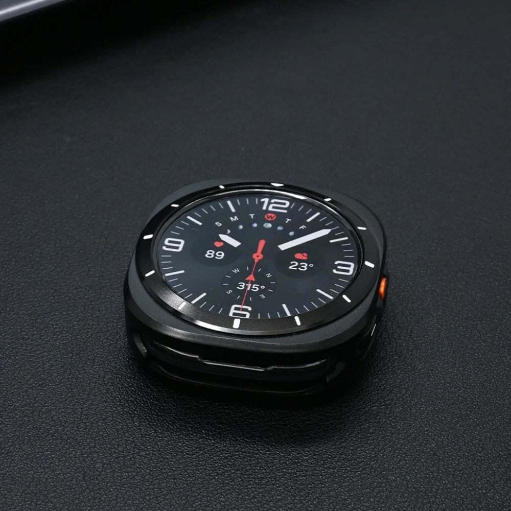 Imagen 2 del producto Funda metal acero inoxidable y cristal zafiro sintético para Samsung Galaxy Watch Ultra 47mm, negro mate
