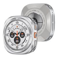 Funda metal acero inoxidable y cristal zafiro sintético para Samsung Galaxy Watch Ultra 47mm, plateado mate