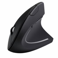 Mouse inalámbrico vertical recargable Inalámbrico Genérico Vertical Bluetooth/USB 2.4GHz, 3600 dpi, 6 botones, negro