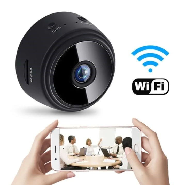 Imagen 2 del producto Mini cámara espía A9 ultra compacta, Wi-Fi 2.4 GHz, base magnética, ranura MicroSD 128GB, negro
