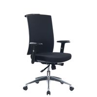 Silla ergonómica Venso RTA-8922BY-1, respaldo y lumbar regulables, Syncro, brazos ajustables, base aluminio, negro