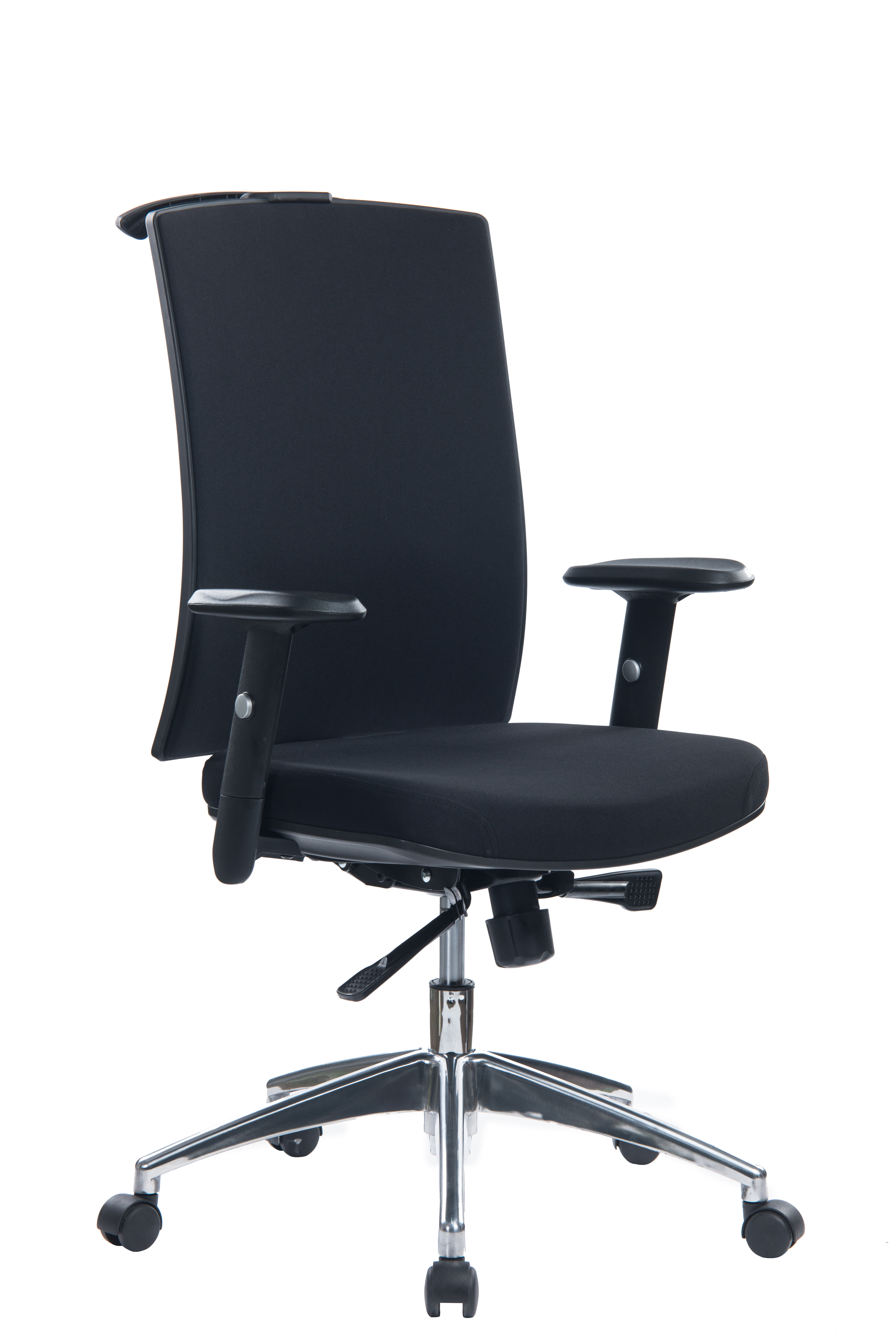 Silla ergonómica Venso RTA-8922BY-1, respaldo y lumbar regulables, Syncro, brazos ajustables, base aluminio, negro