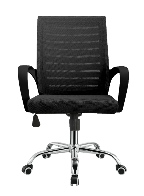 Imagen 2 del producto Silla ejecutiva Venso RTA-UT5HDA7PT, malla, mecanismo basculante, brazos fijos, base cromada, negro
