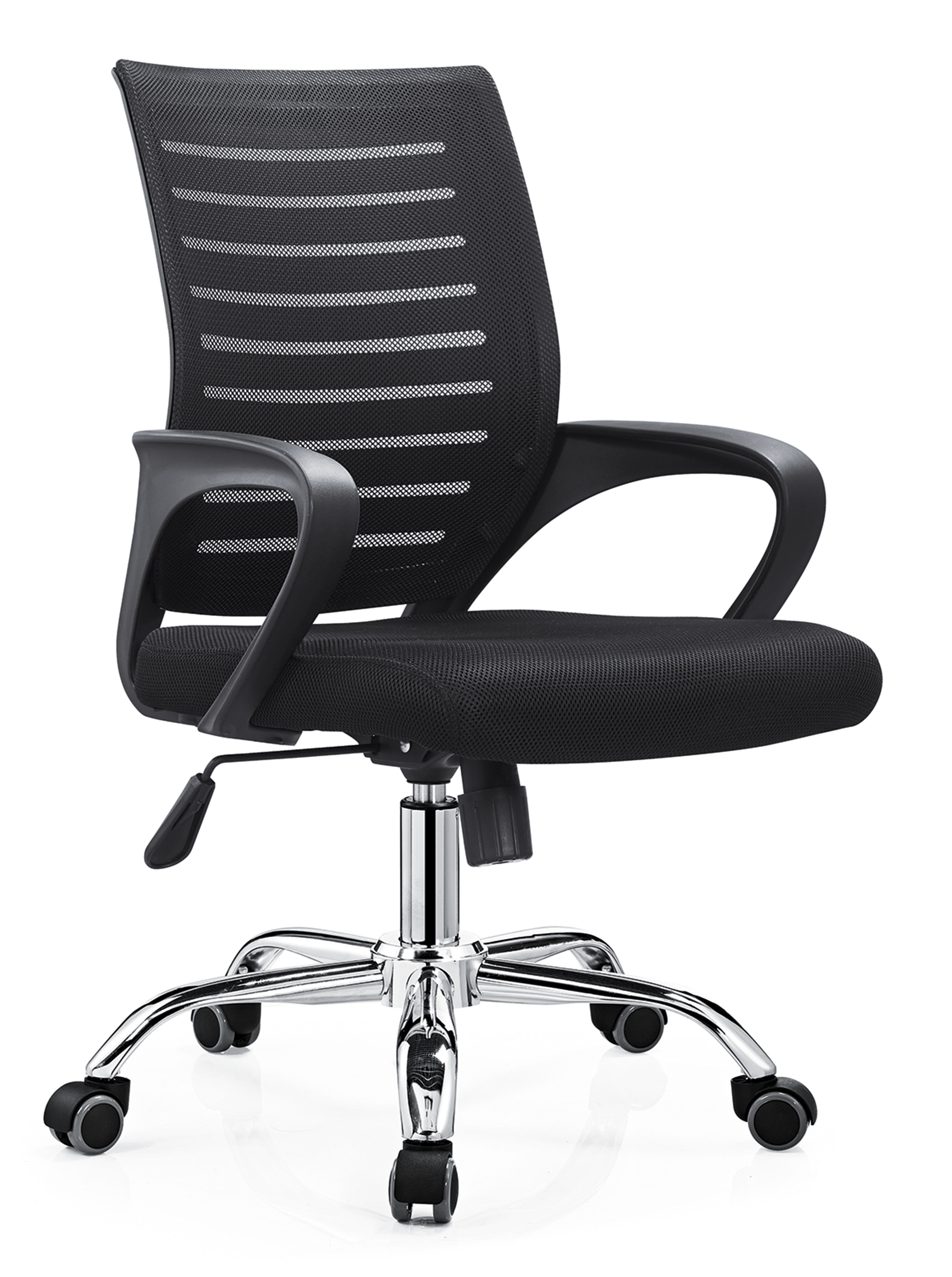 Silla ejecutiva Venso RTA-UT5HDA7PT, malla, mecanismo basculante, brazos fijos, base cromada, negro