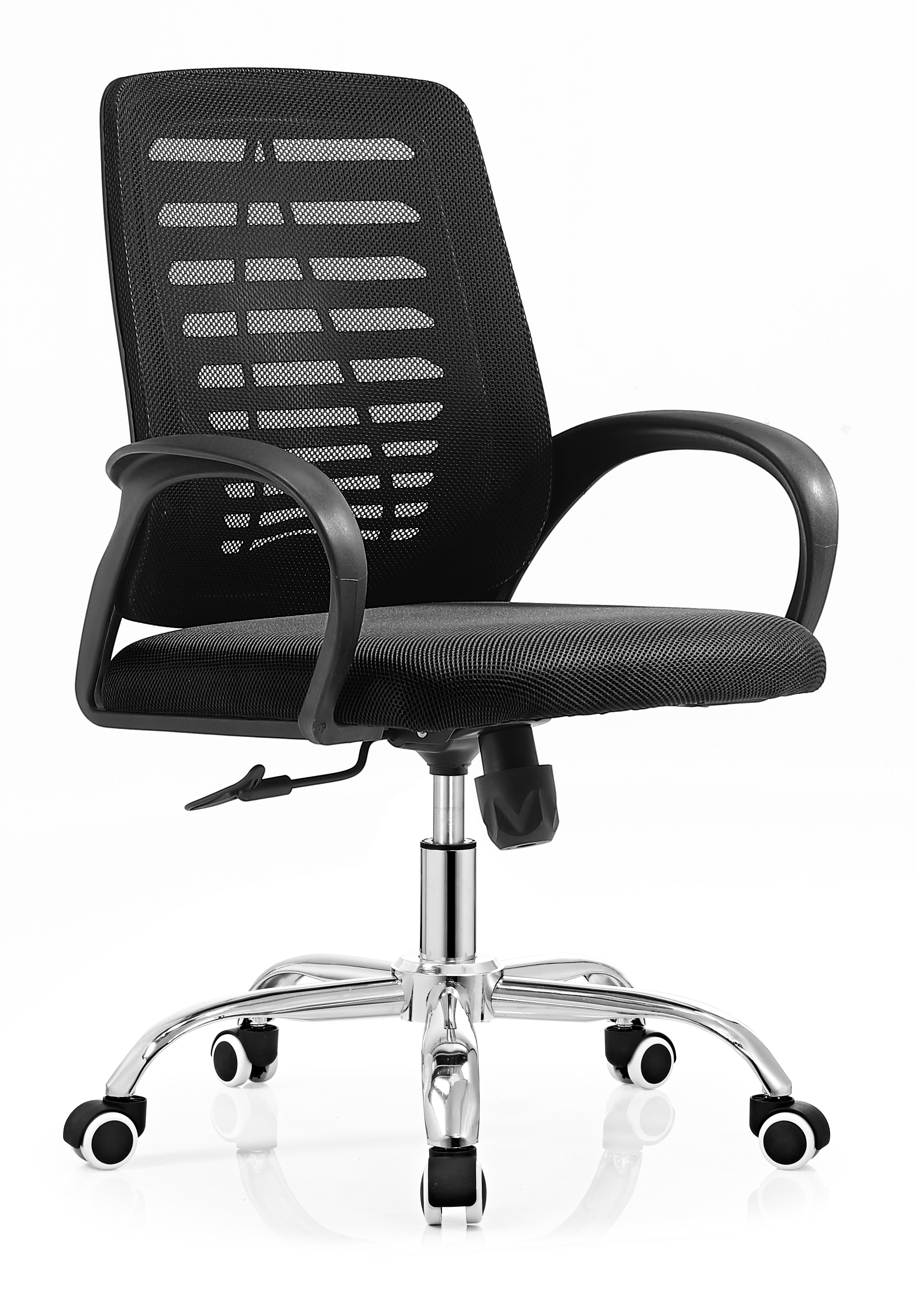 Imagen 1 del producto Silla ejecutiva Venso RTA-UT5B008BPT, malla negro, mecanismo basculante, brazos fijos, base cromada