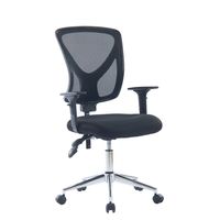 Silla ejecutiva Venso RTA-6020, respaldo malla regulable, brazos ajustables, base cromada, mecanismo LAP, negro