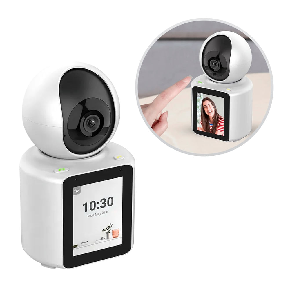 Imagen 2 del producto Monitor de bebé, adulto mayor y mascota con pantalla integrada, auto seguimiento, giro panorámico e inclinación, blanco