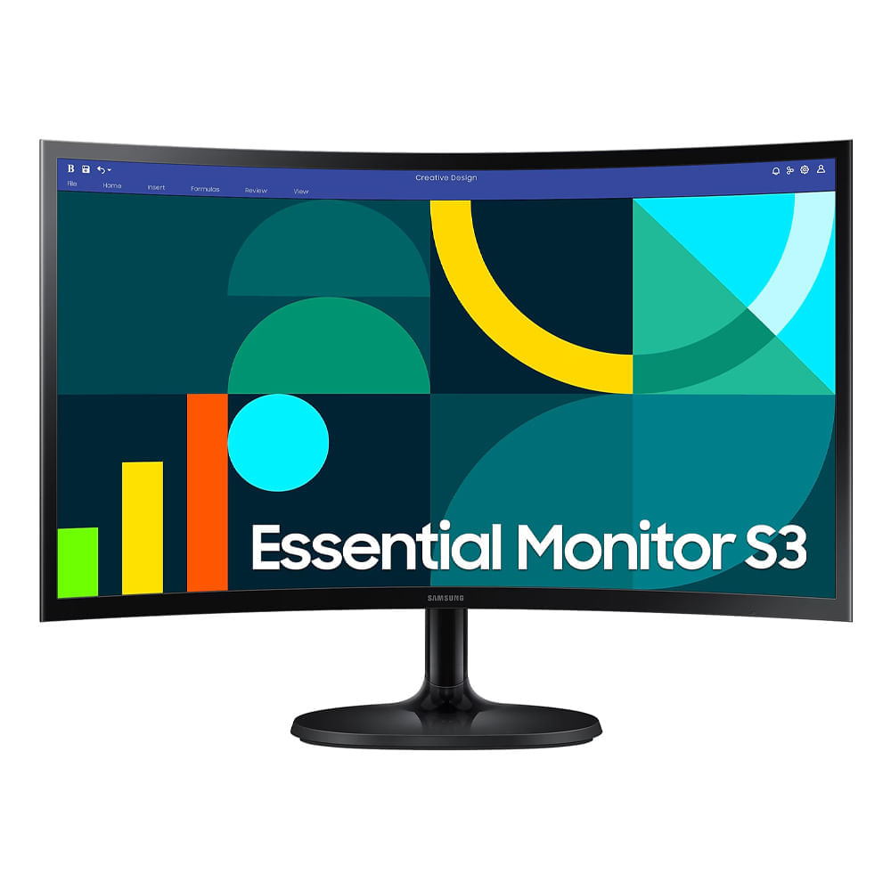 Monitor curvo Samsung 24” Essential S3 LS24D360GALXPE, Panel VA, FHD  (1920 x 1080), 100Hz, 4ms, entradas HDMI/VGA/auriculares